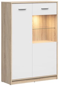 Vitrină Nepo Plus 24 (Stejar sodoma + Alb) . 1100783