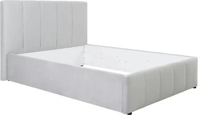 Cadru pat LONES 140x200, stofa catifelata gri deschis - Bluvel 03