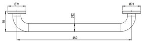 Bara de sustinere 45 cm Deante Lehnen 2 crom lucios 450 mm