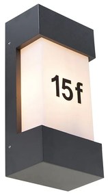 Lampa de perete exterioara moderna gri inchis IP44 - Tide