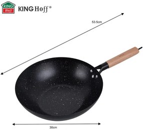Kinghoff KH 1983 wok, 30 cm, finisaj marmură, inducție, negru