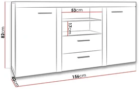 Comodă combinată Rokara (Alb) (fără iluminat). 1053856