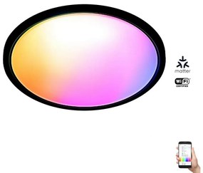 Plafonieră LED RGB dimabilă SUPERSLIM LED/22W/230V Wi-Fi negru WiZ