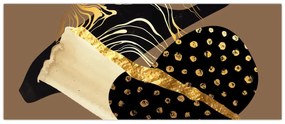 Tablou - Abstracție maro auriu N⁰1 (120x50 cm)