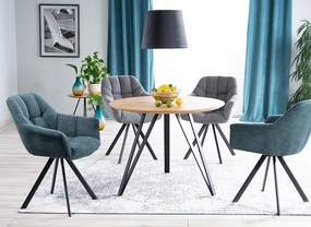 Masa Tetis stejar/negru ø100/h76 cm