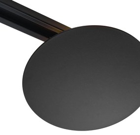 Plafonieră modernă neagră pentru sistem de șină monofazat cu 2 lumini - Iconic Pulley