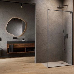 Paravan de dus tip Walk-in Radaway Modo F SL II GunMetal periat-transparent 90 cm sticla securizata 8 mm dreapta