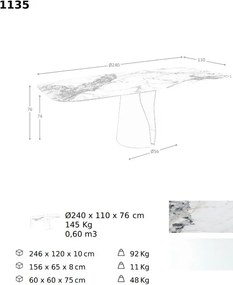 Masa deosebita design LUX Oval Barrel 240cm