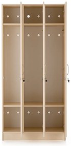 Dulap din lemn Visio - 3 compartimente, 90 x 42 x 190 cm, paltin