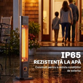 Outsunny încălzitoare Electrice cu Infraroșu 2000W IP65 Negre | Aosom Romania