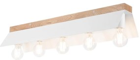 Plafonieră ESME 5xE27/15W/230V alb/stejar