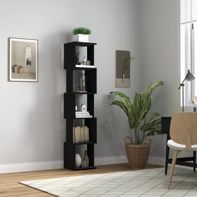 HOMCOM Bibliotecă raft Design Modern cu 5 Nivele - Depozitare Practică pentru Casa sau Birou, negru | Aosom Romania