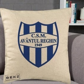 Perna Personalizata CSM Avantul Reghin 1949, 40x40 cm, Bej, Husa Detasabila, Perna Inclusa, BEKZ®