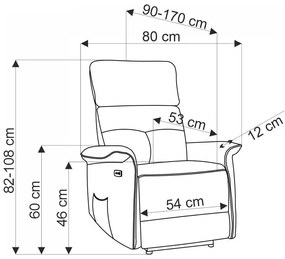 Scaun reclinabil Semir, galben