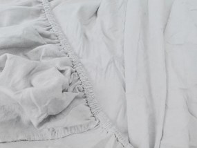 Cearsaf jersey cu lycra argintiu 90 x 200 cm