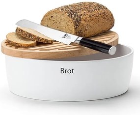 Cutie de pâine 13,5x30 cm albă/bej Continenta C3930