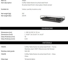 Masuta de cafea design LUX Roxton, negru