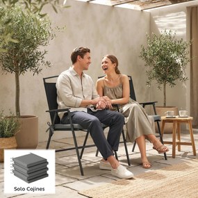 Outsunny Set pernuțe pentru scaune de sufragerie 46x42x7 cm 6 piese cu husă lavabilă și benzi hidrofug anti-UV Gri închis | Aosom Romania