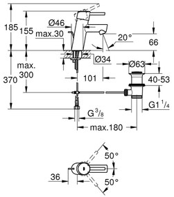 GROHE 32204001 - Baterie pentru lavoar CONCETTO DN 15, crom lucios