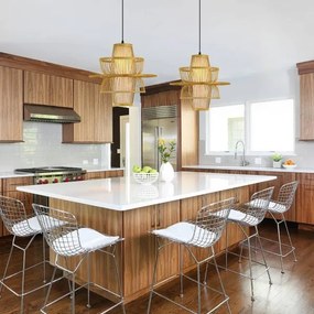 Lustră pe cablu Immax 08254L PINCHOS 1xE27/40W/230V d. 45 cm bambus