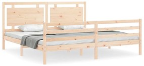 3194066 vidaXL Cadru de pat cu tăblie Super King Size, lemn masiv