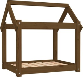 vidaXL Pat pentru câini, maro miere, 71x55x70 cm, lemn masiv de pin