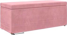 vidaXL Taburet Roz 101 x 41 x 40 cm Catifea și lemn stratificat