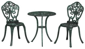 Outsunny Set bistrot pentru grădină din aluminiu, mobilier grădină 3 piese 2 scaune + masă rotundă imitație fier forjat | Aosom Romania