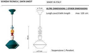Pendul ceramic design italian realizat manual LARIAT H-56cm