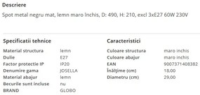 Plafoniera minimalista cu 3 spoturi orientabile JOSELLA