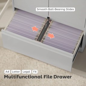 HOMCOM Dulap pentru Birou cu Raft Interior Reglabil și Sertar Alb | Aosom Romania