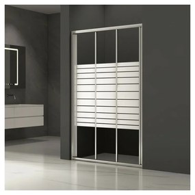Usa de nisa culisanta Inter Ceramic 100 cm sticla transparenta cu linii albe 4 mm profil crom lucios