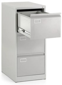 Dosar metalic A4 - 3 sertare, 45,5 x 62 x 101,5 cm, încuietoare cilindru, gri deschis - ral 7035