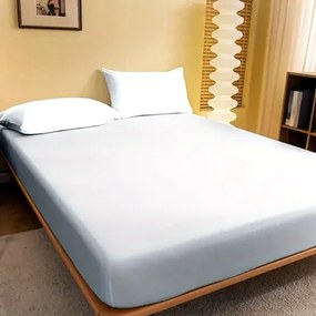 Cearceaf de pat cu elastic, 180x200cm, 2 fete de perna, 50x70cm, bumbac, alb