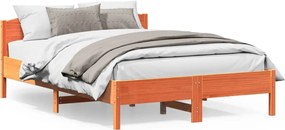 vidaXL Cadru de pat fără saltea, maro ceruit 150x200 cm lemn masiv pin