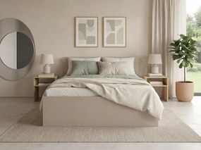 Pat ELISA 180 x 200 cm, casmir bej Saltele: Saltea Sommera 18 cm, Somiera pat: Cu lamele drepte