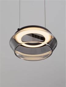 Pendul LED modern, Metal, Negru, Sticla, JAILYN