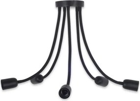Top Light Galileo 5 C - Lustră pe tijă 5xE27/40W/230V negru