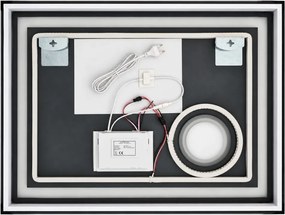 IREDA Oglindă de baie cu iluminare LED, 80 x 60 cm