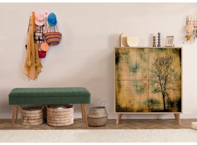 Mobilier pentru hol Maluxe 729 (Stejar sonoma + Verde). 1089063