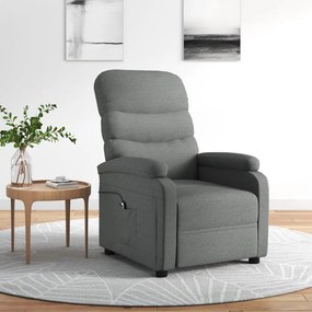 3073685 vidaXL Fotoliu rabatabil electric, gri închis, material textil