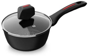 Cratita cu capac Royalty Line FSN18, 18 cm, 1,8 L, Finisaj granit, Inductie, Negru