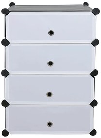 Organizator de pantofi modular, negru   alb, PORET