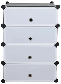 Organizator de pantofi modular, negru   alb, PORET