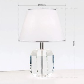 Veioza design lux cu cristal K9 ALEXIS alb/crom