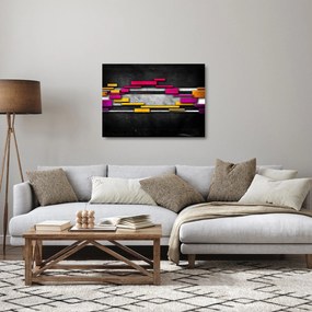 Tablou pe sticlă - Abstrac colorat, fundal negru (70x50 cm)