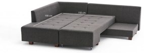 Coltar Extensibil Manama Corner Sofa Bed Left, Antracit