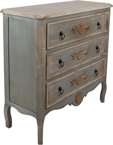 Comoda verde, din lemn masiv, aspect vintage, Brocateur
