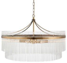 Endon 112574 - Candelabru suspendat pe lanț MARIETTA GRAND 7xE14/7W/230V alamă/sticlă clară