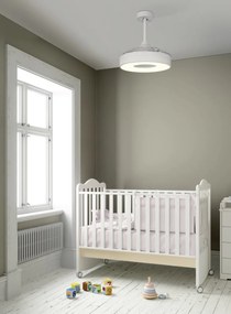 Lustra LED cu Ventilator si telecomanda Mini COIN alb